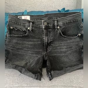New Gap Denim Shorts Mid Rise Size 26/5in Black/Grey Wash